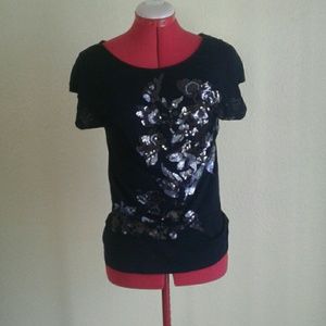 LAST CALL: Black Express Sequin Shirt